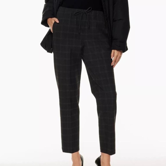 Aritzia babaton mid rise soft flannel twill plaid pants - Picture 1 of 4